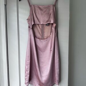 Pink Satin Mini Dress
